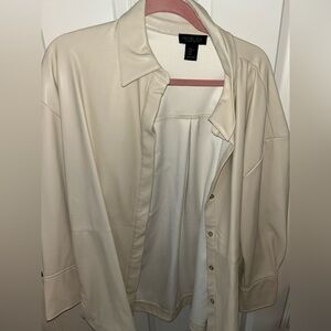 Rachel Zoe Cream Leather Jacket